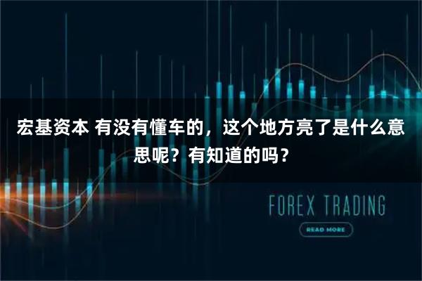 宏基资本 有没有懂车的,这个地方亮了是什么意思呢?有知道的吗?