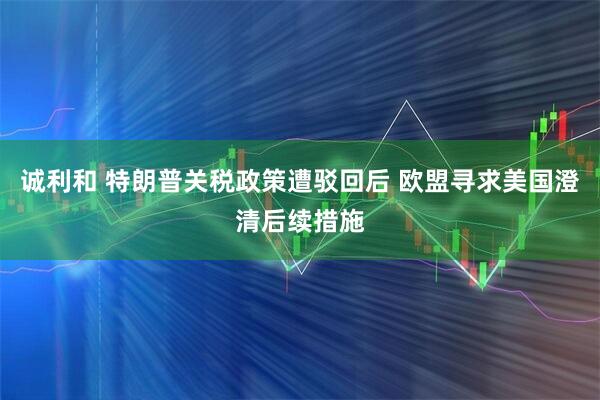 诚利和 特朗普关税政策遭驳回后 欧盟寻求美国澄清后续措施