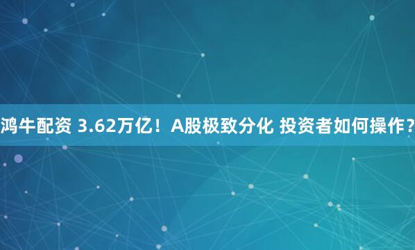鸿牛配资 3.62万亿！A股极致分化 投资者如何操作？