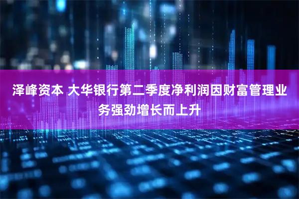 泽峰资本 大华银行第二季度净利润因财富管理业务强劲增长而上升